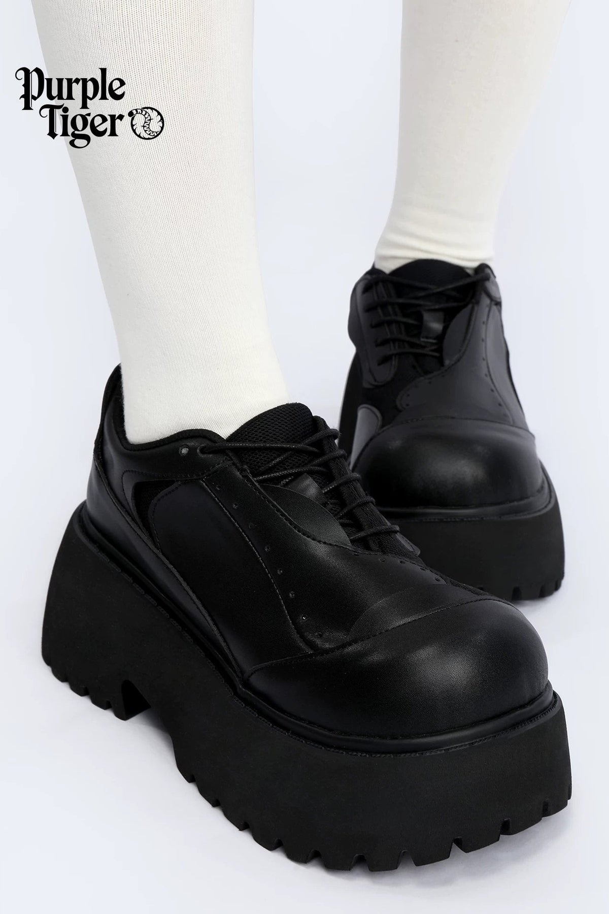 Dark Punk Thick-Soled Leather Shoes