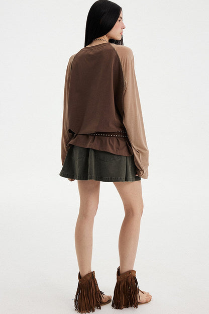 Bowknot Floral Long Sleeve Top