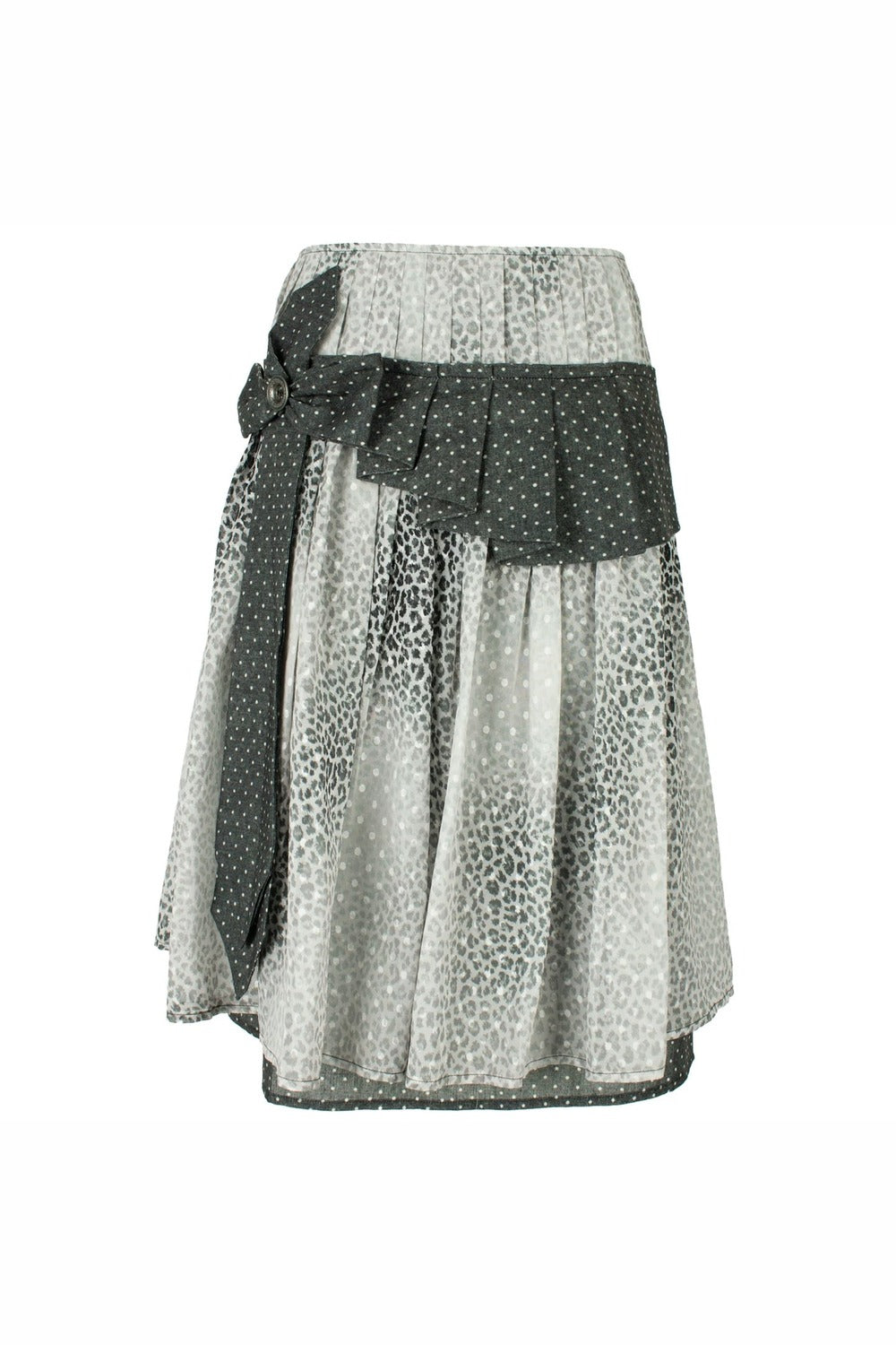 Leopard Floral Tie-Neck Midi Skirt