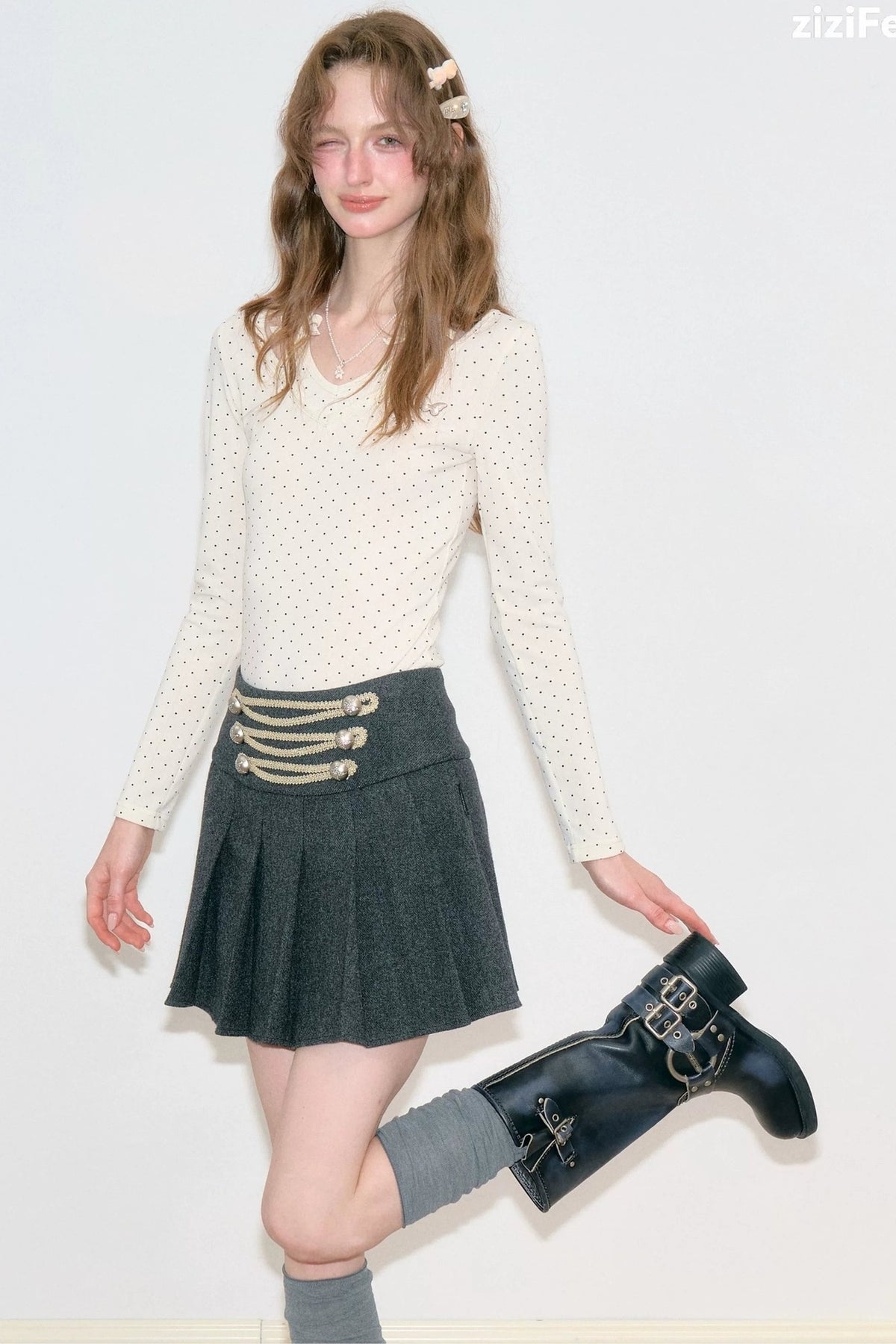 Polka Dot Halter Knit Sweater