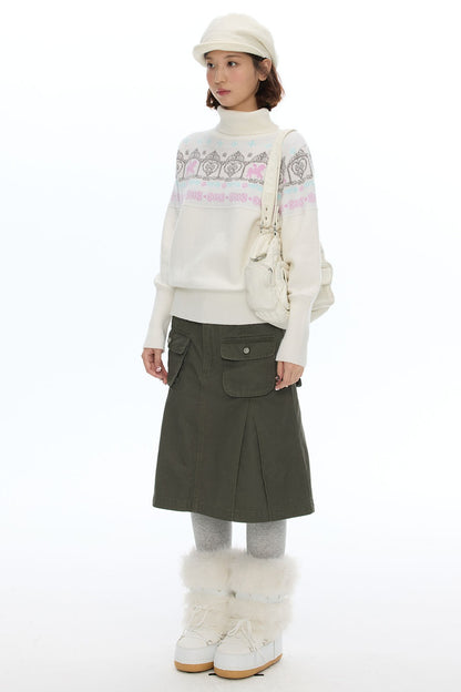 Batwing Sleeve Fair Isle Sweater