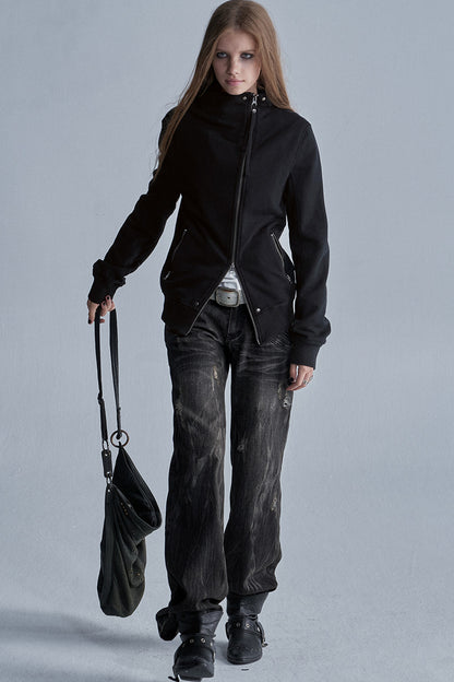 Distressed Low-Rise Denim Jeans