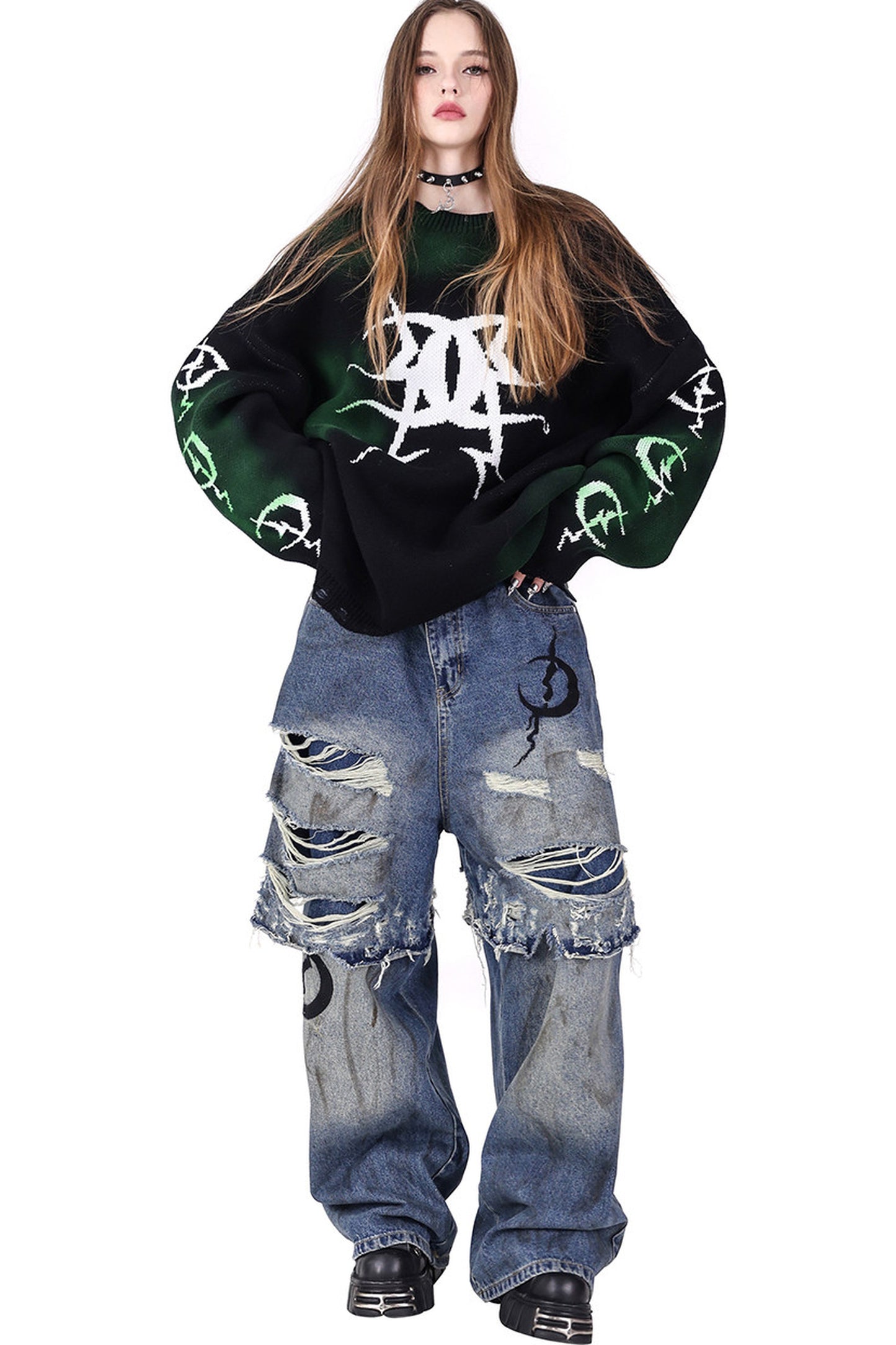 Electric Moon Graffiti Blouse