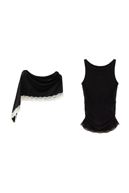 Tencel Linen Shawl Blouse Set