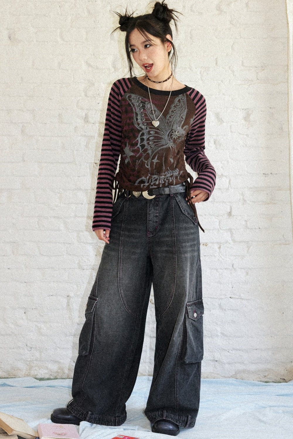 Vintage Wide-Leg Cargo Jeans