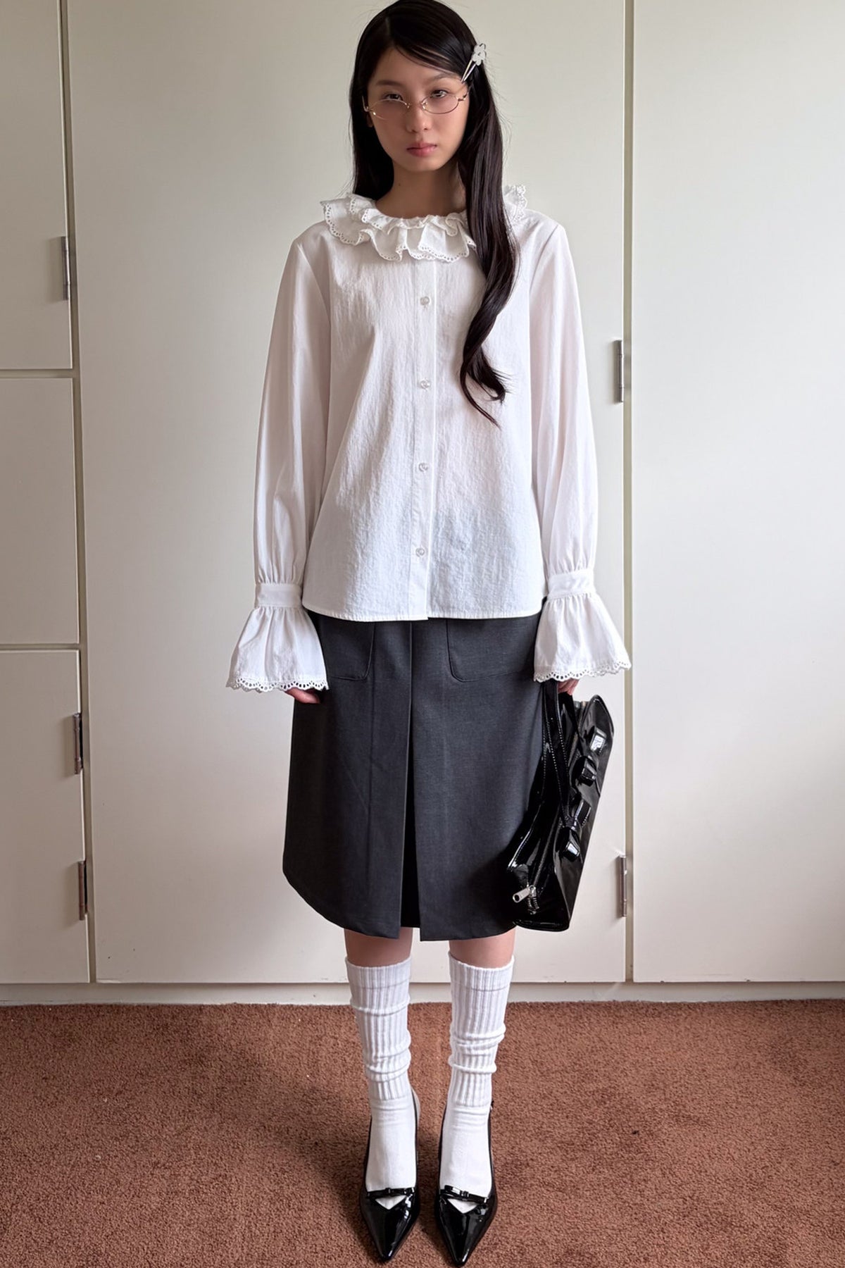 Lace Ruffle Collar Blouse