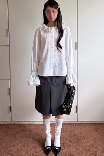 Lace Ruffle Collar Blouse