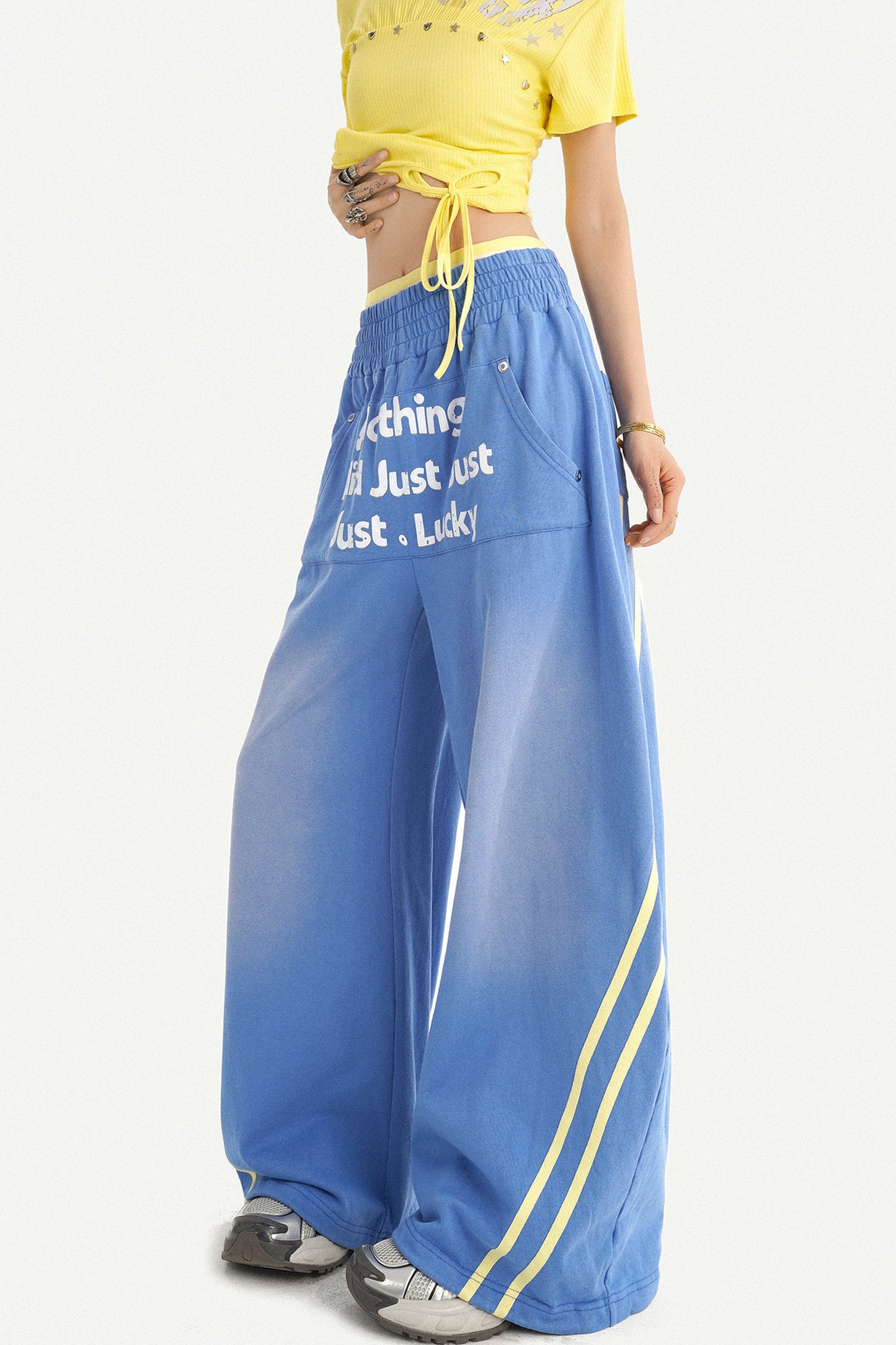 Retro Blue Contrast Sweatpants