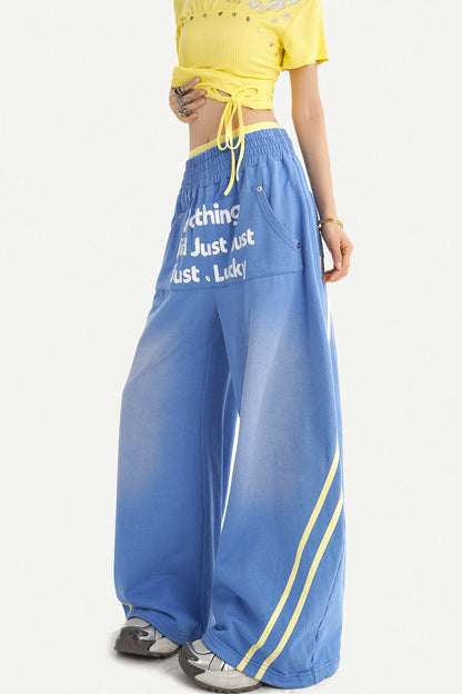 Retro Blue Contrast Sweatpants