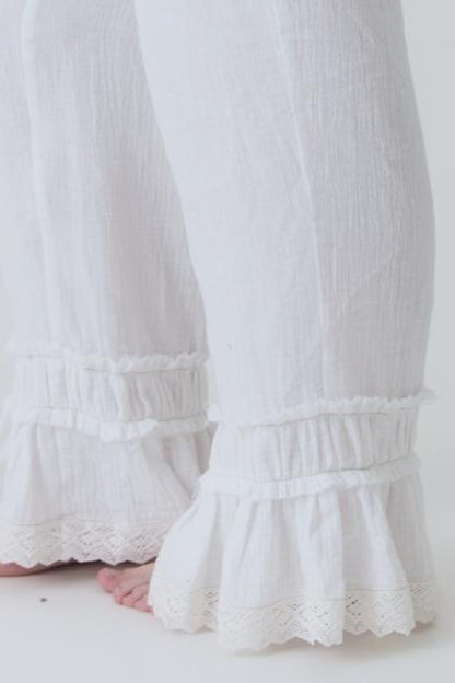 Completo top e pantaloni in cotone ultrasottile stile medievale