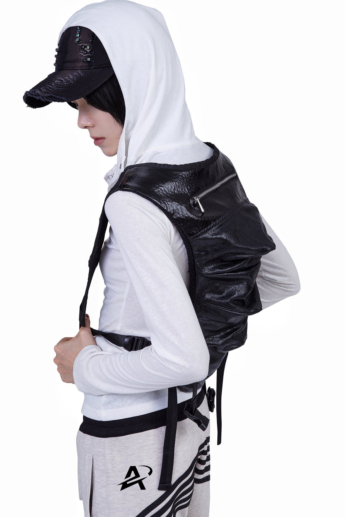 Armor Style Black Backpack