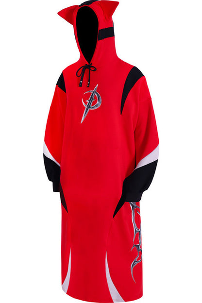 Cat Ear Spliced Racing Stripe Long Hoodie