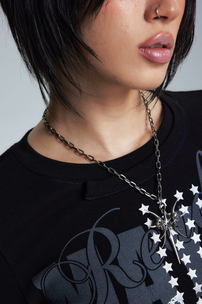 Asymmetrical Neckline Printed Top