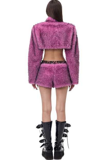 Y2K Gradient Short Fur Jacket