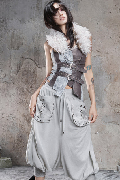 Punk Laced Irregular Tube Top
