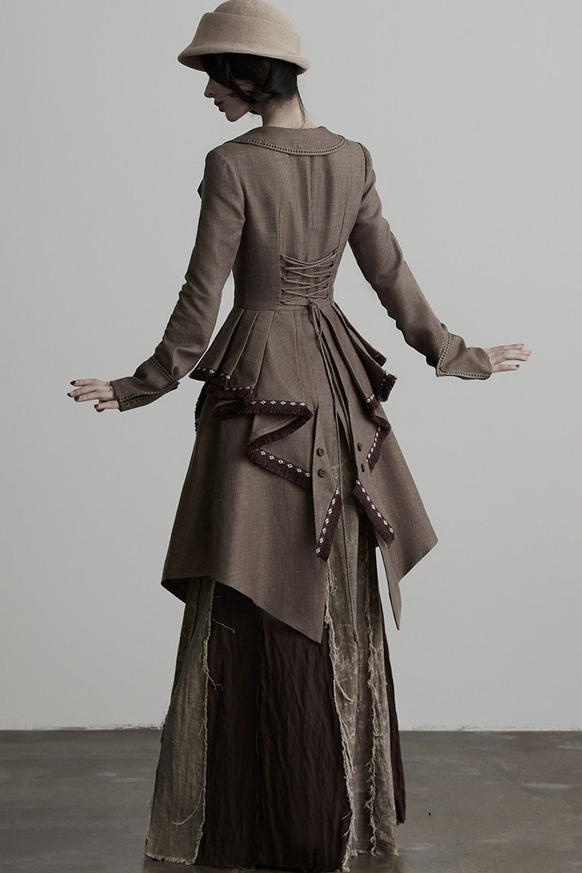 Victorian 3D Tailored Draped Deconstructed Tencel Jacket