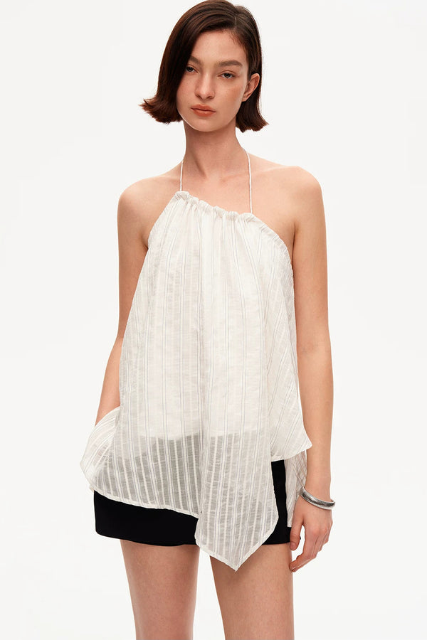 Textured Ruched Cotton Camisole