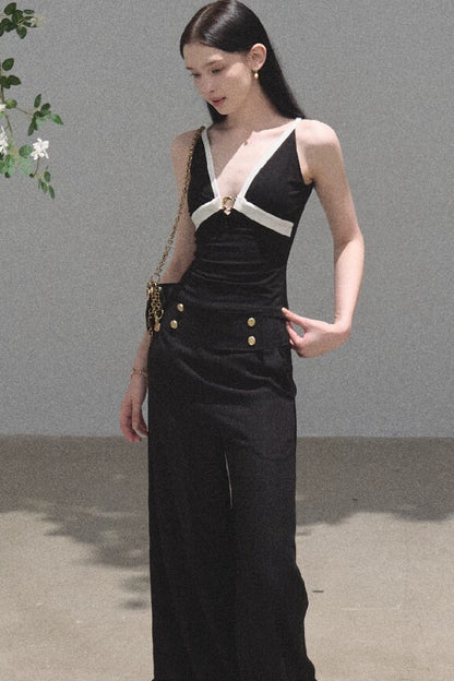 High-Waisted Drape Wide-Leg Pants