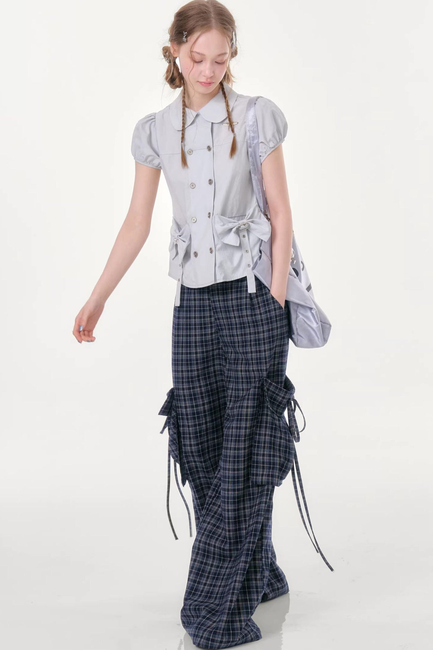 Misty Bow Puff Sleeve Blouse