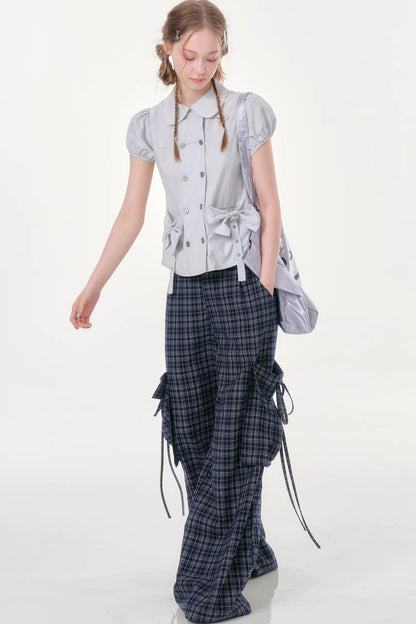 Misty Bow Puff Sleeve Blouse