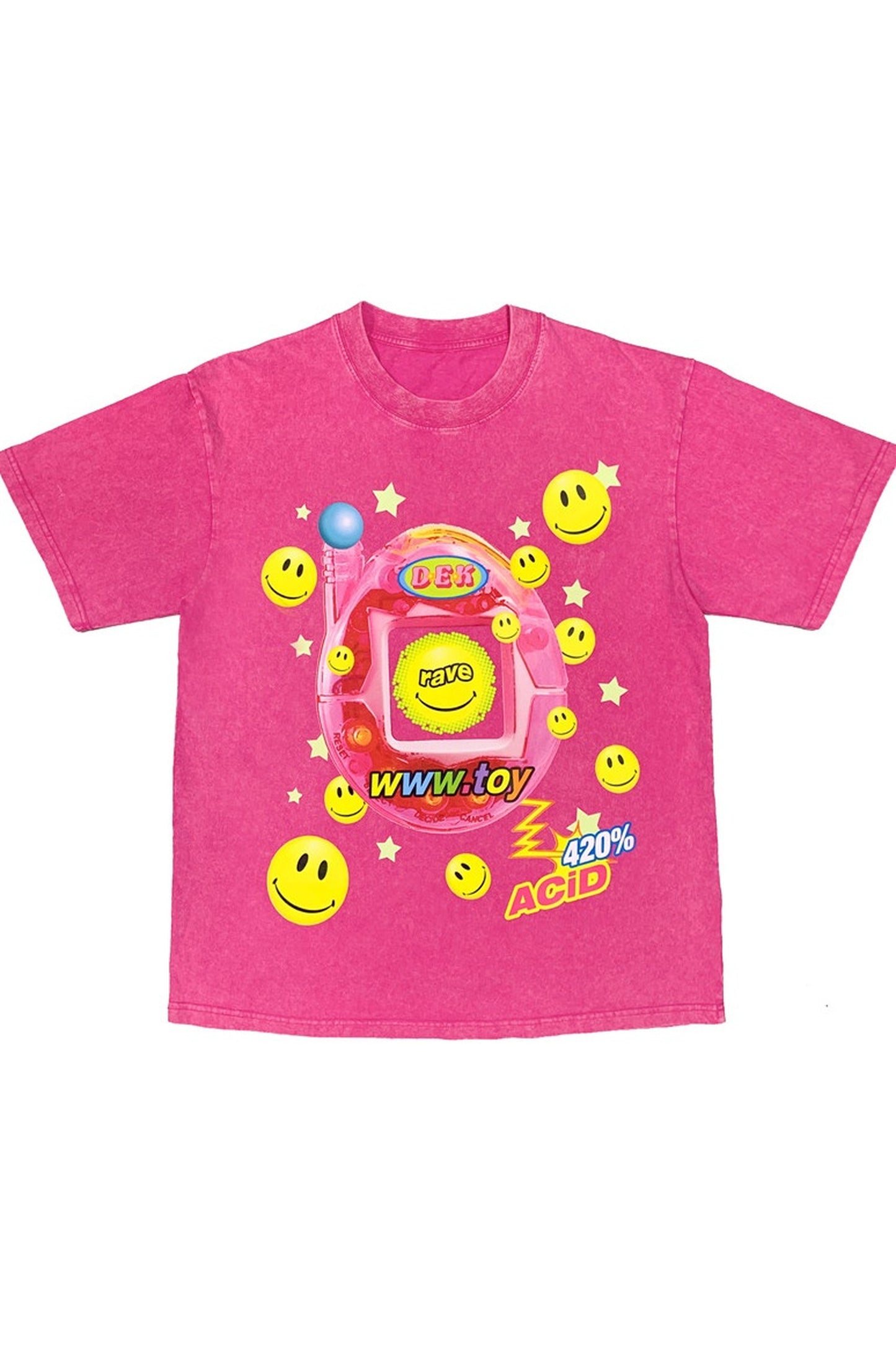 Blusa rosa Barbie Y2K dopamina effetto tintura annodata