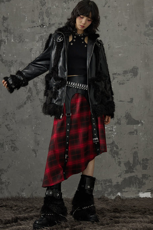 Punk Star Fur Patchwork Jacket