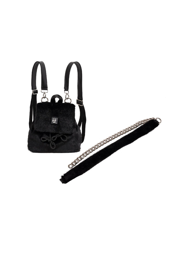 Macaron Furry Crossbody Backpack