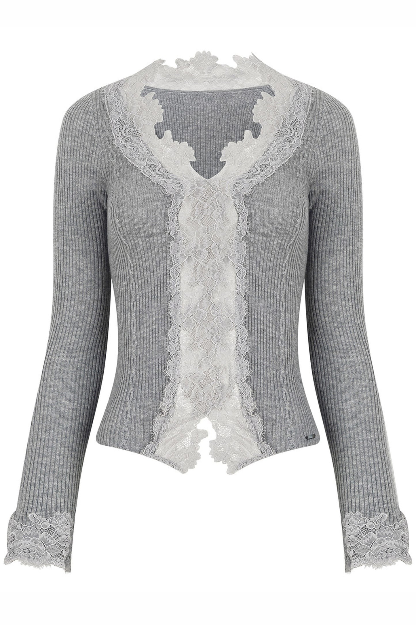 Elastic Lace Knit Sweater