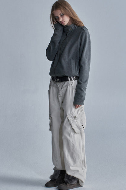 Loose Fleece Zip Jacket
