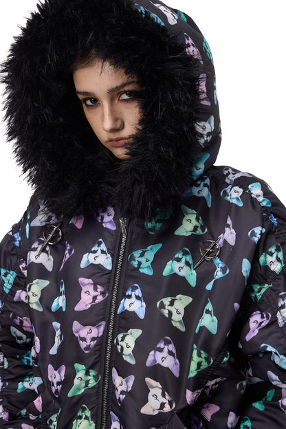 Cat Fur Collar Cotton Jacket