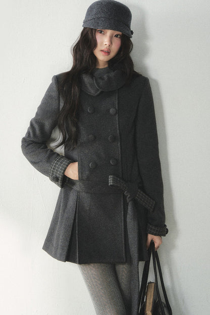 Collar Double Breasted Coat
