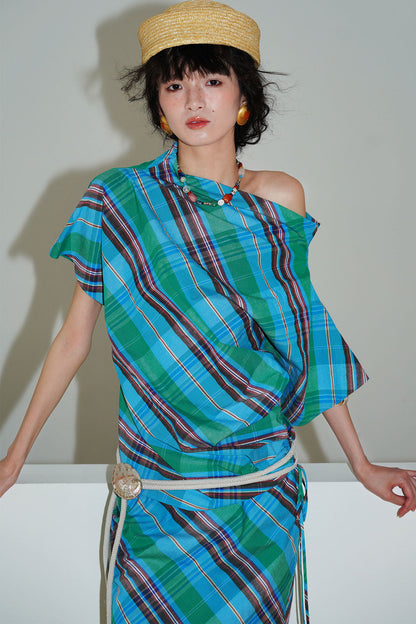 Asymmetrical Color-Blocked Top