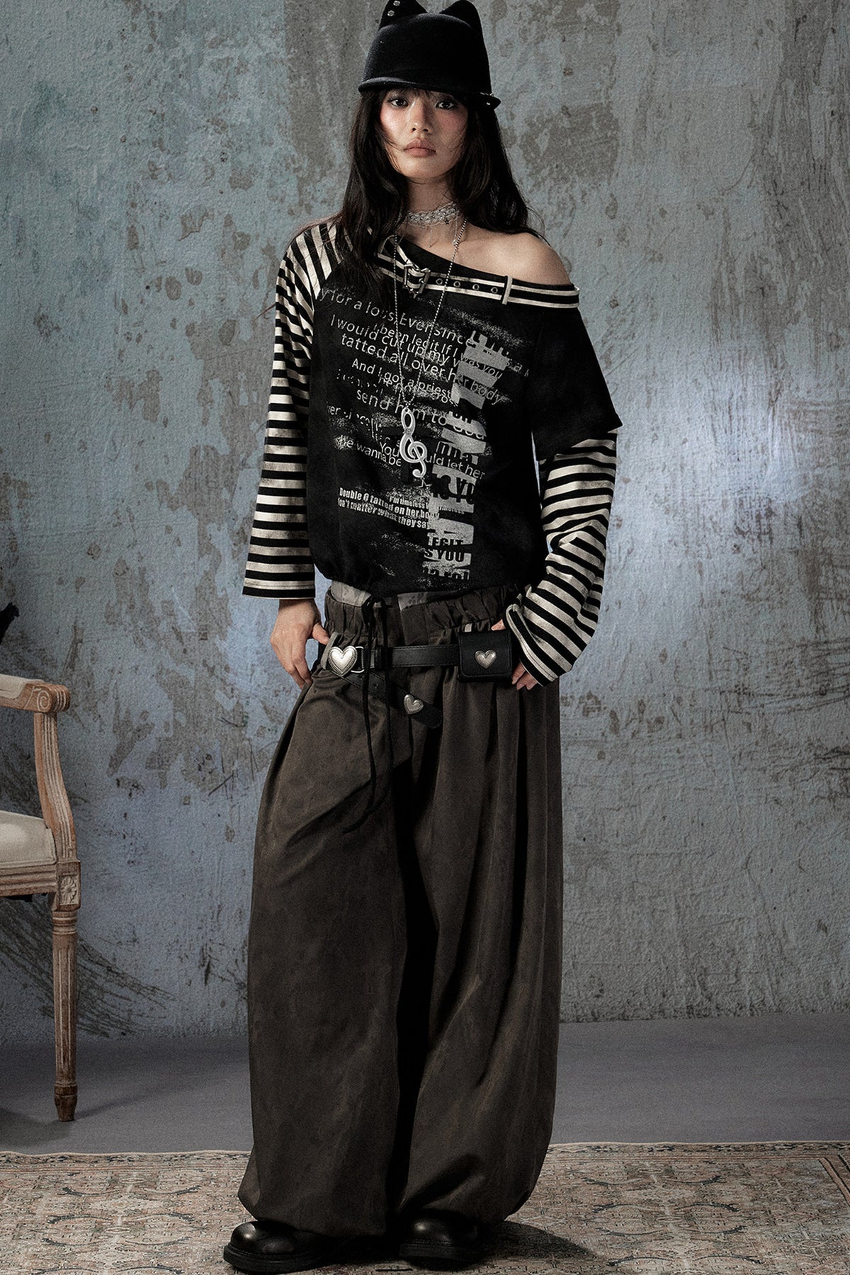 Double-Waist Belted Pants