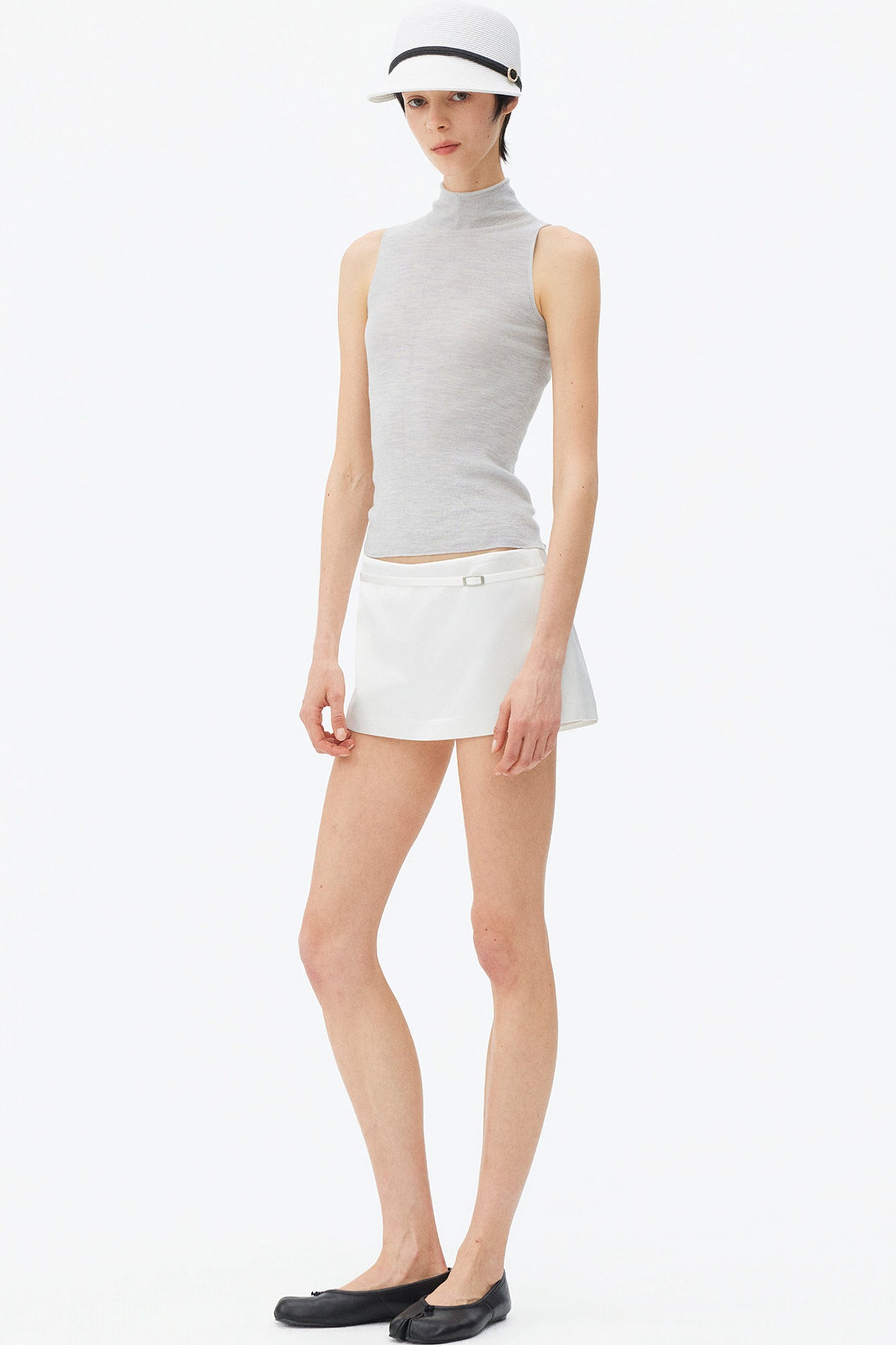 Satin Metallic Lace-Up Skirt