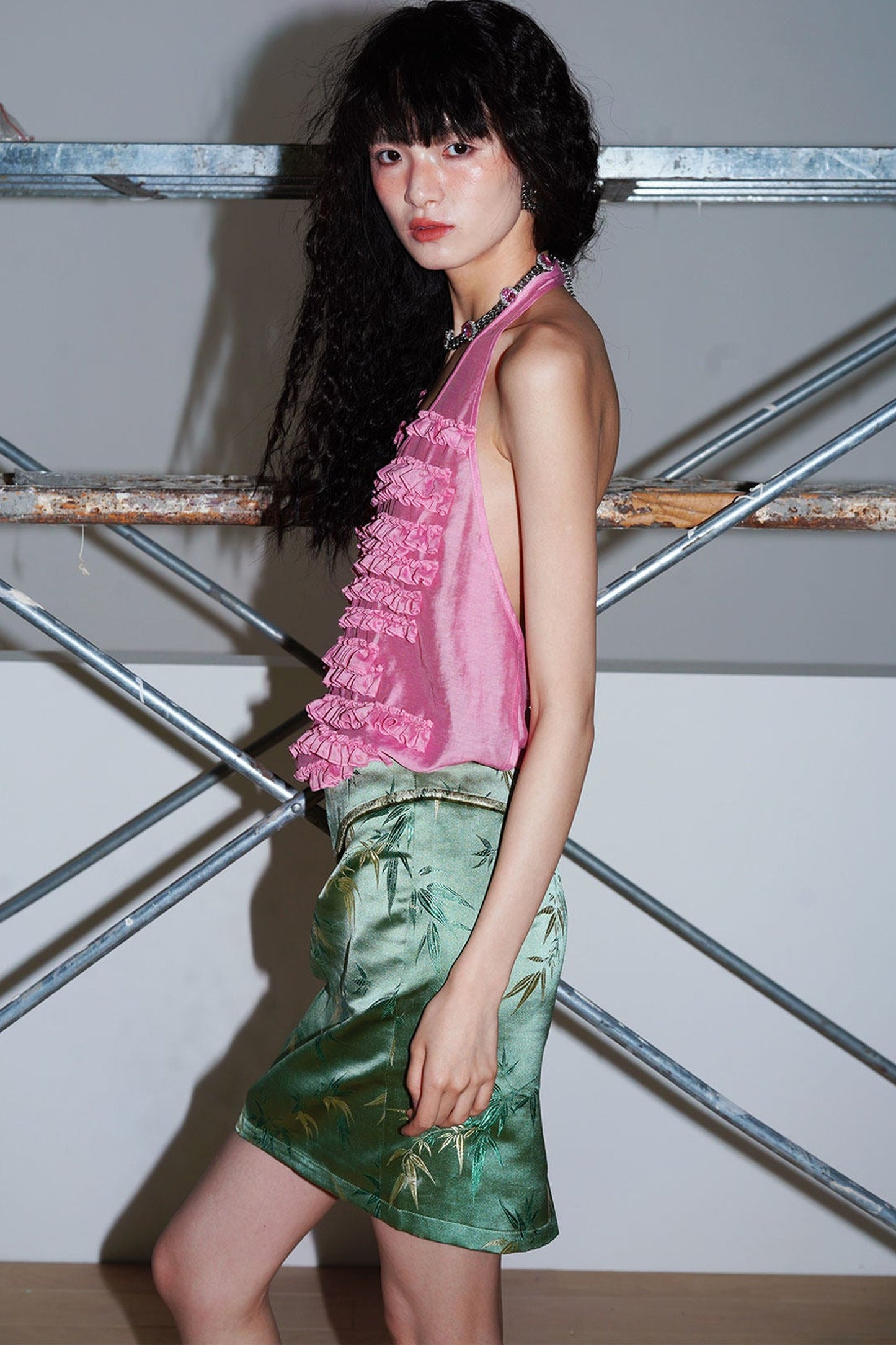 Bamboo Leaf Jacquard Skirt