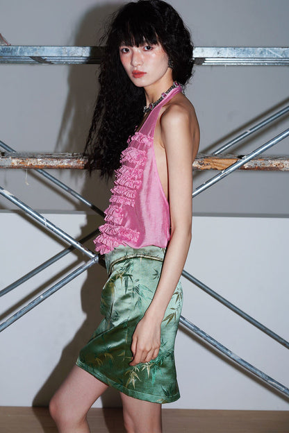 Bamboo Leaf Jacquard Skirt