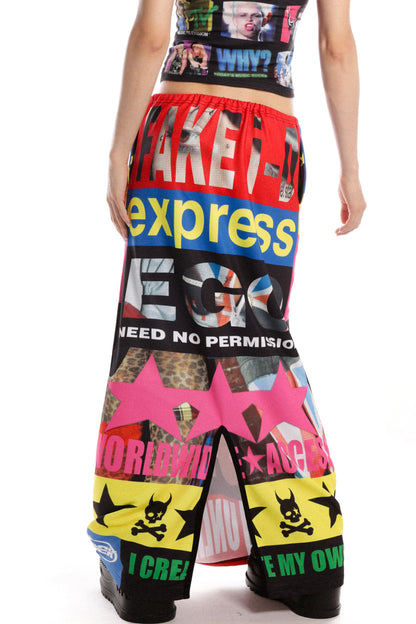 Bodenlanger Rock mit Punkrock-Print