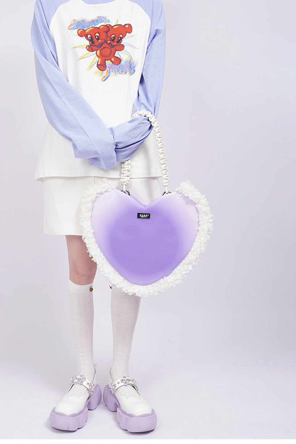 Borsa a tracolla in peluche Y2K