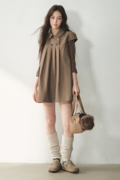 Chestnut Letterhead Merino Wool Dress