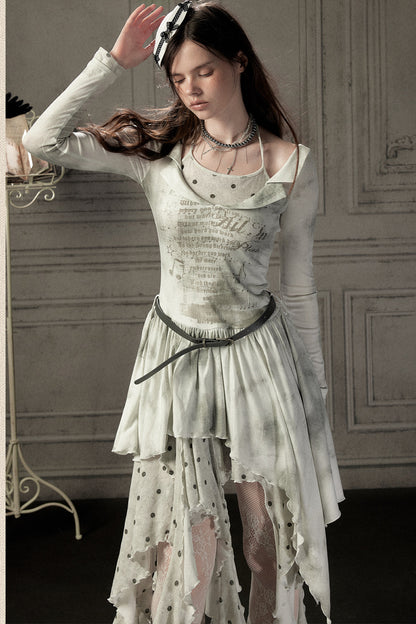 Halter Neck Polka Dot Print Mid-Length Dress