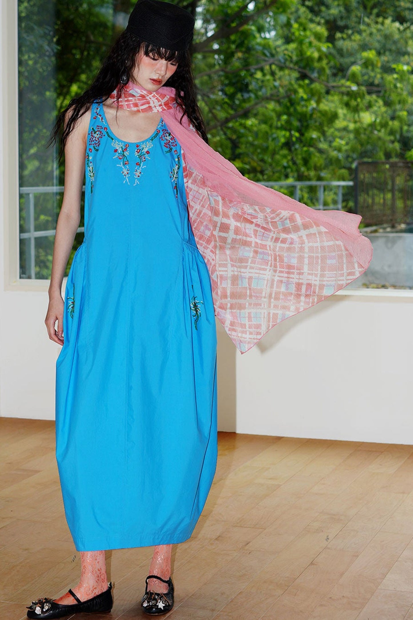 Heavy Beaded Cotton Dress