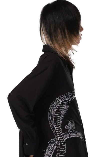 Snake Bone Deconstructed Irregular Longline Shirt