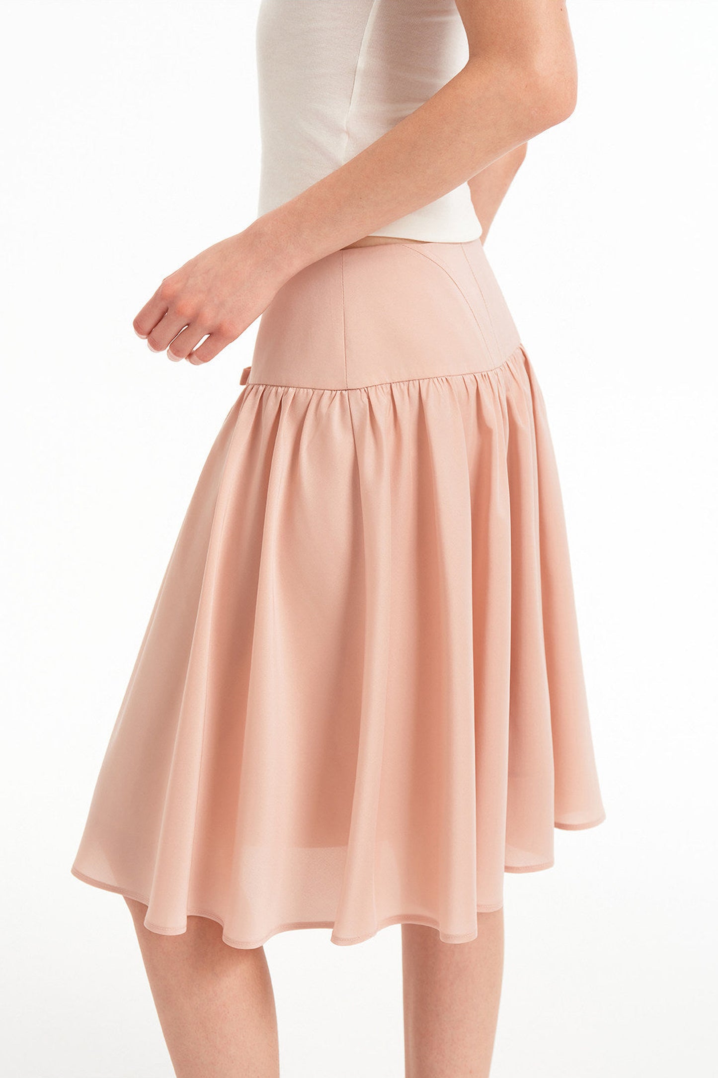 Acetate Fishbone Pleated Skirt