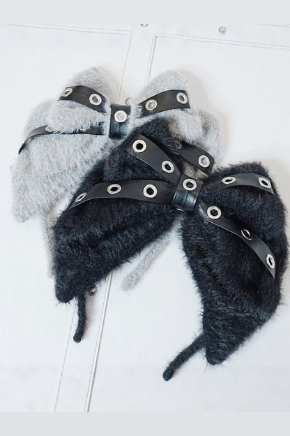 Plush Two-Tone Bow Headband