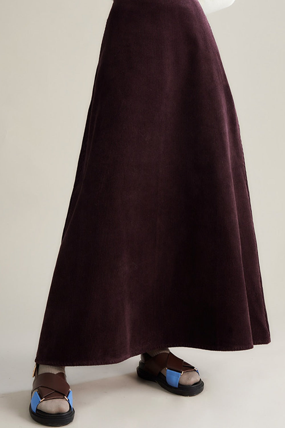 Retro Corduroy A-Line Skirt