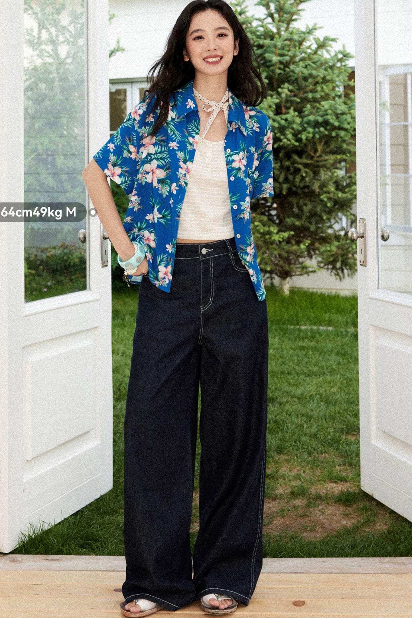 Bougainvillea Print Summer Blouse