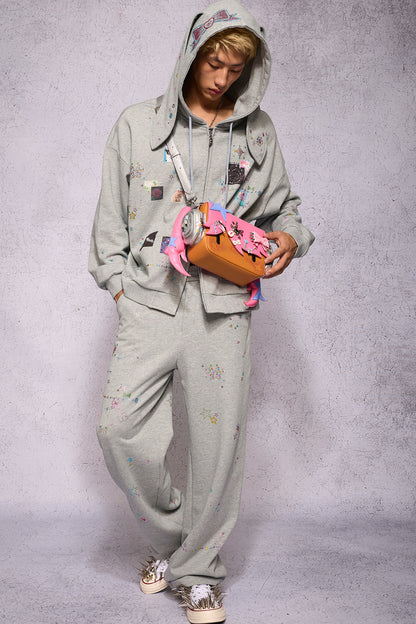 Rhinestone Embellished Sweatpants