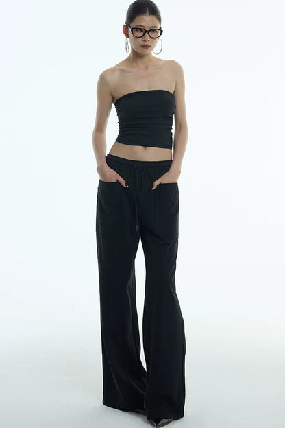 Double-Layer Wide-Leg Sweatpants