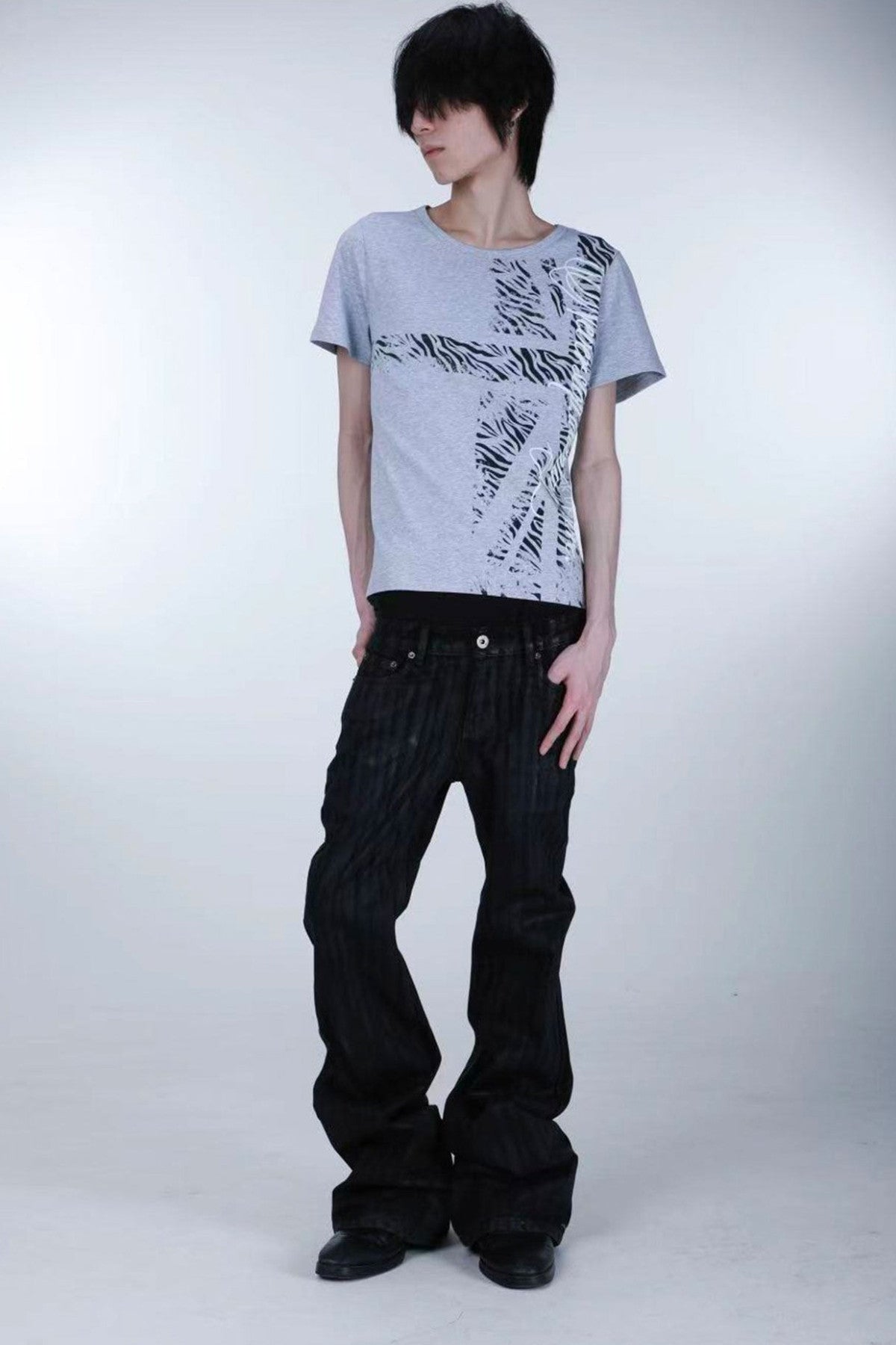 Zebra Print Slim-Fit T-Shirt