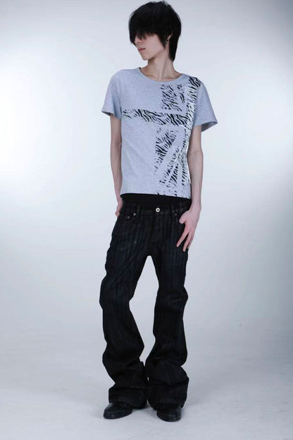 Zebra Print Slim-Fit T-Shirt